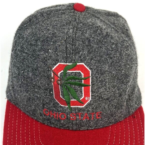 Vintage Ohio State Buckeyes USA Made Gray Wool Snapback Paramount Cap MFG Rare - Picture 2 of 9